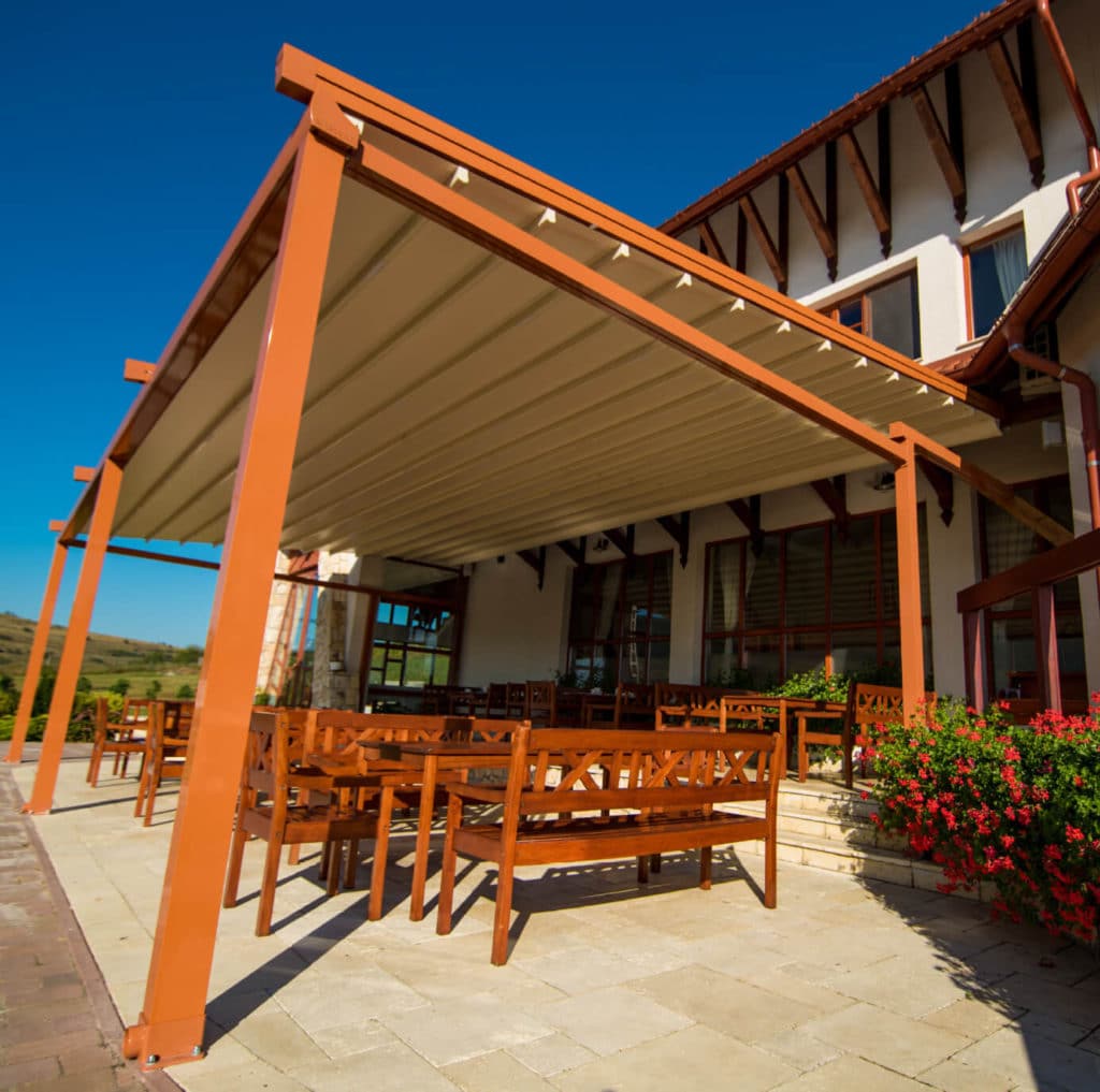 The FLAT retractable pergola systems