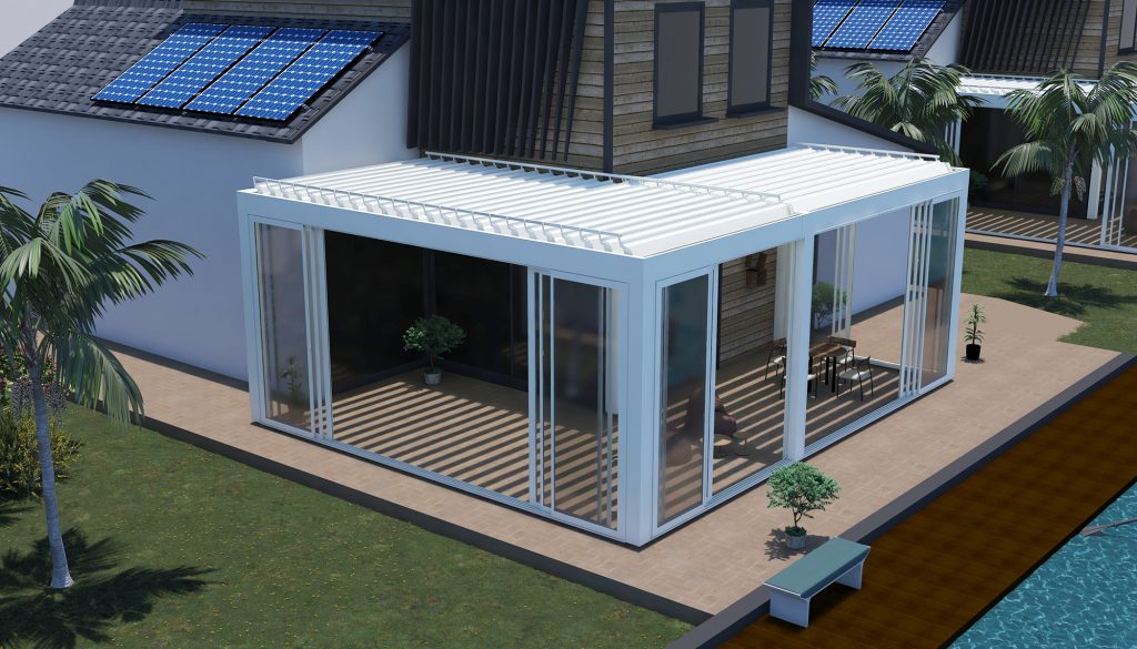 T-Roof Bioclimatic Tilting Aluminium Louvre system