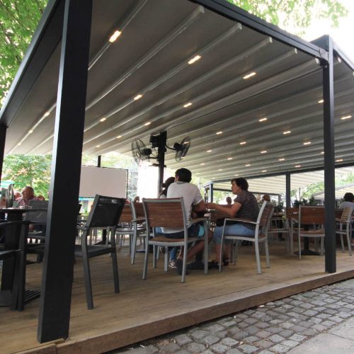 The FLAT CITY retractable pergola systems